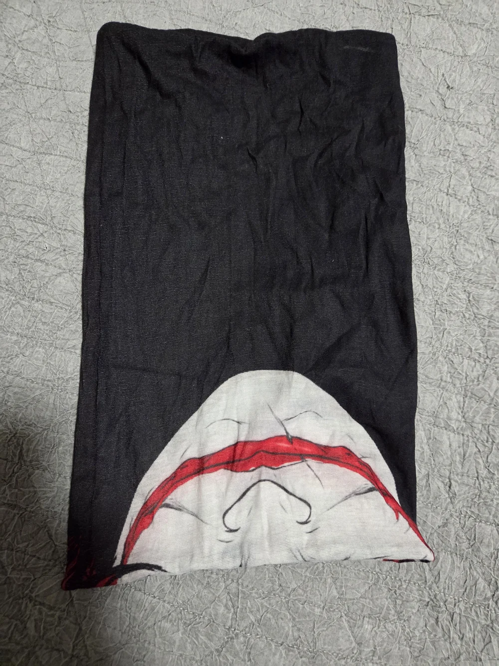 Graphic Joker Smile Black Tube Top Scarf